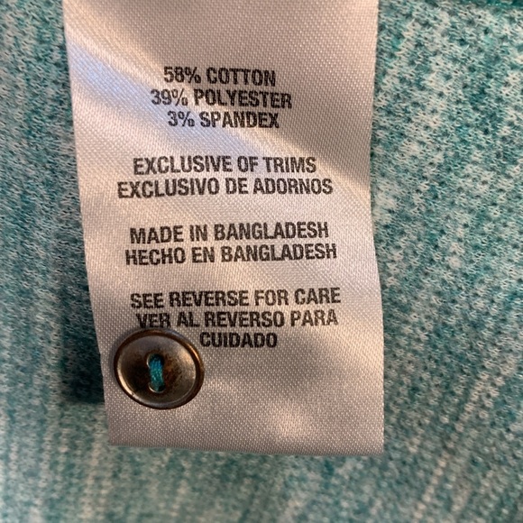 WoolRich Long Sleeve Green & White Button Henley Shirt XL - Picture 6 of 7